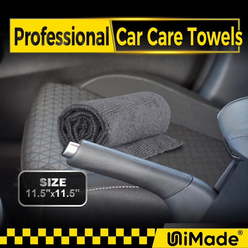 UNIMADE Microfiber Cleaning Cloth, 100 Pack Microfiber Towels for Cars Commercial Grade Work Rags Bulk Detailing Cloth for Automotive Bar Mechanic Restaurant Garage Housekeeping, 11.5""x 11.5"", Grey - Image 4